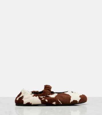 Cow-print calf hair ballet flats | Miu Miu