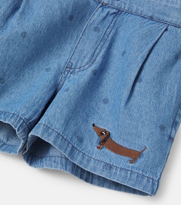 Shorts de denim con lunares bordados | Mini Rodini