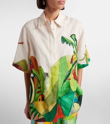 x Mokshini linen bowling shirt | Alémais