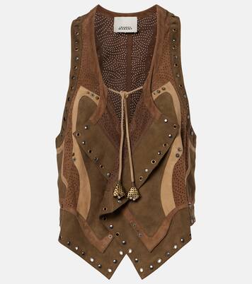 Kelby studded patchwork suede vest | Isabel Marant