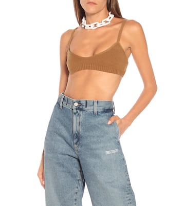 Top bralette in lana stretch | Off-White