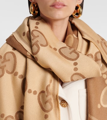 Sciarpa in jacquard di lana GG | Gucci