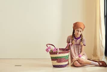 Narwhale striped wool dress | Caramel