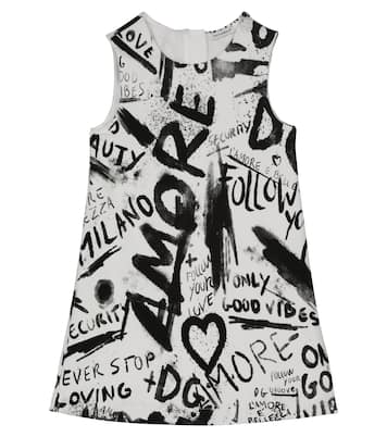 Bedrucktes Kleid aus Stretch-Baumwolle | Dolce&Gabbana Kids
