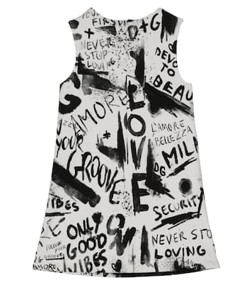 Bedrucktes Kleid aus Stretch-Baumwolle | Dolce&Gabbana Kids