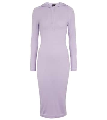 Robe midi à capuche en cachemire et soie | Tom Ford