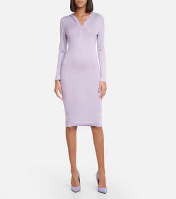 Robe midi à capuche en cachemire et soie | Tom Ford