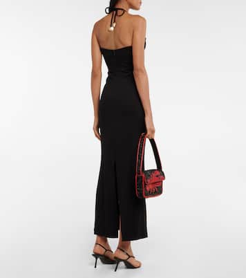 Vestido midi Bardot con cuello halter | Staud