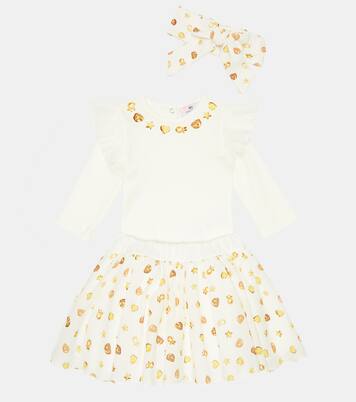 x Chiara Ferragni Bébé – Ensemble body, jupe et bandeau | Monnalisa