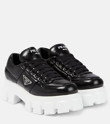 Sneakers in nappa imbottita con platform | Prada