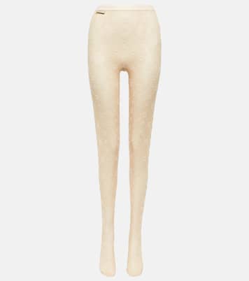 Moonogram flocked mesh tights | Marine Serre