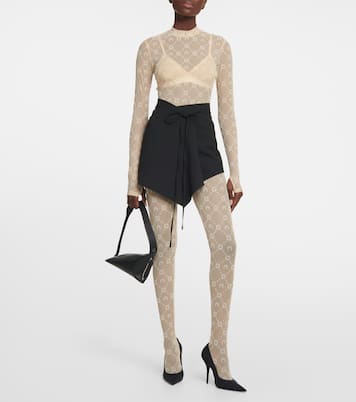 Moonogram flocked mesh tights | Marine Serre