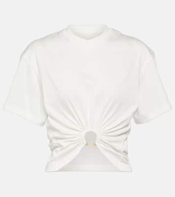 Top raccourci en coton à ornements | Rabanne