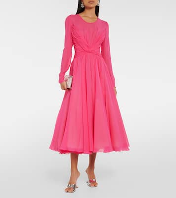 Vestido midi de georgette de seda | Giambattista Valli