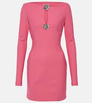 Vestido corto de jersey con apliques florales | Blumarine