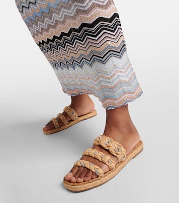 Costiera embellished raffia sandals | Aquazzura
