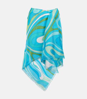 Falda midi Marmo de sarga de seda | Pucci