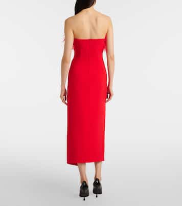 Abito midi con piume | David Koma
