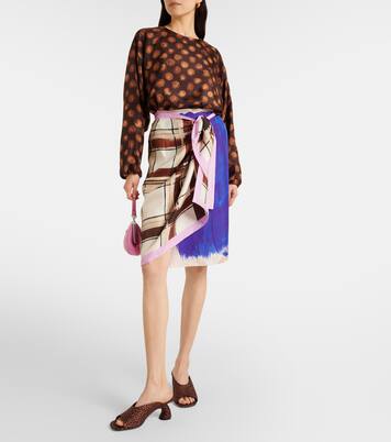 Printed silk wrap skirt | Dries Van Noten