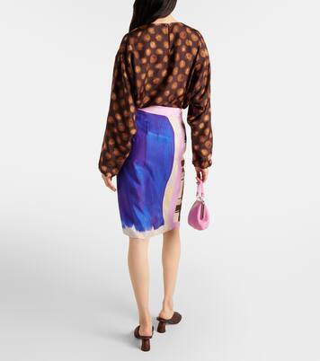 Printed silk wrap skirt | Dries Van Noten