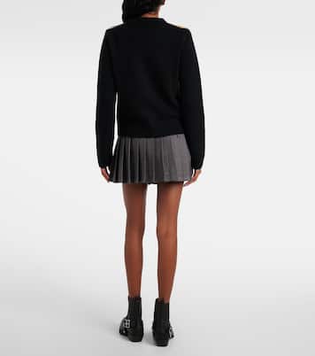 Harlequin argyle wool-blend cardigan | Ganni