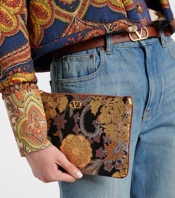 VLogo Signature Small jacquard pouch | Valentino Garavani