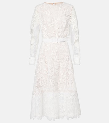 Abito midi in pizzo floreale | Oscar de la Renta
