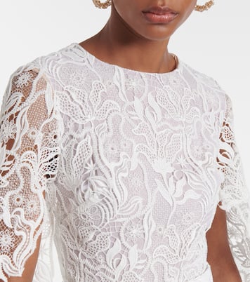 Abito midi in pizzo floreale | Oscar de la Renta