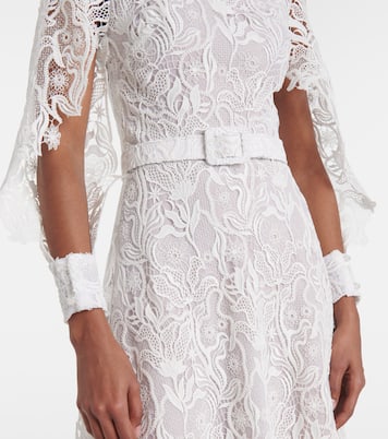 Abito midi in pizzo floreale | Oscar de la Renta