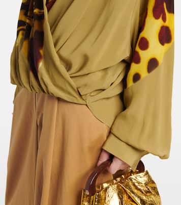 Printed draped satin blouse | Dries Van Noten