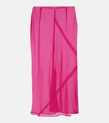 Gonna midi in raso di misto seta | Dries Van Noten