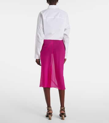 Gonna midi in raso di misto seta | Dries Van Noten