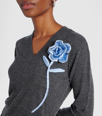 Pull en laine et cachemire à fleurs | Self-Portrait