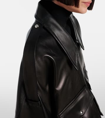 Owey oversized leather jacket | Khaite
