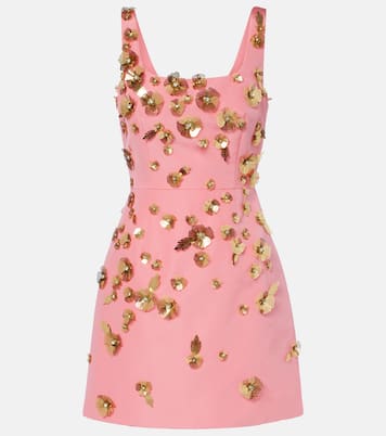 Embellished silk faille minidress | Carolina Herrera