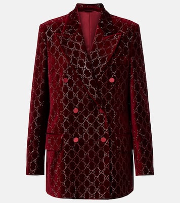 GG embellished cotton velvet blazer | Gucci