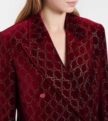 GG embellished cotton velvet blazer | Gucci