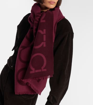 Gancini wool and silk jacquard scarf | Ferragamo