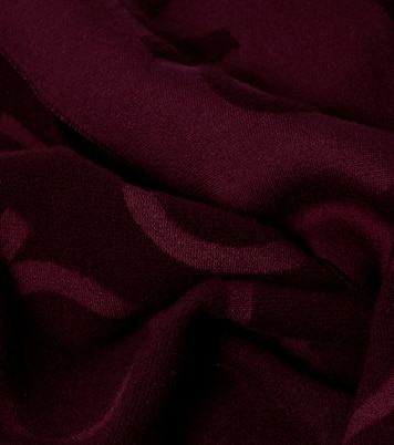 Gancini wool and silk jacquard scarf | Ferragamo