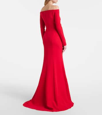 Rory floral-appliqué crêpe gown | Safiyaa