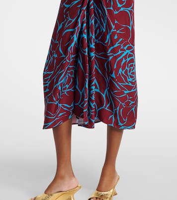 Printed satin midi dress | Dries Van Noten