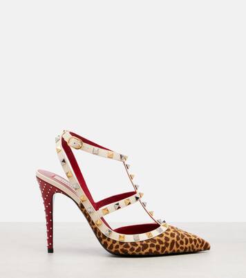 Salones Rockstud 100 de pelo de becerro | Valentino Garavani