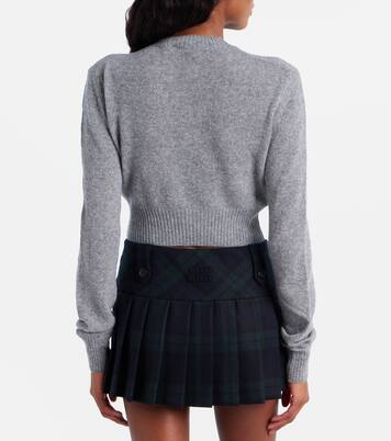 Logo cropped wool and cashmere sweater | Miu Miu