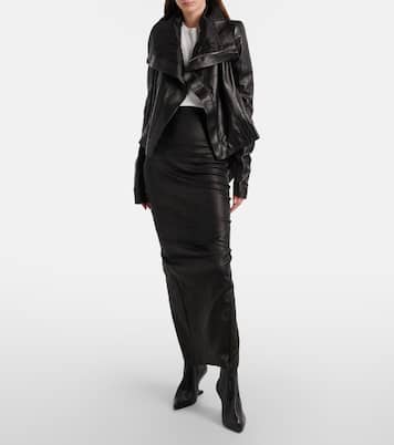 Maxirock Dirt Pillar aus Leder  | Rick Owens