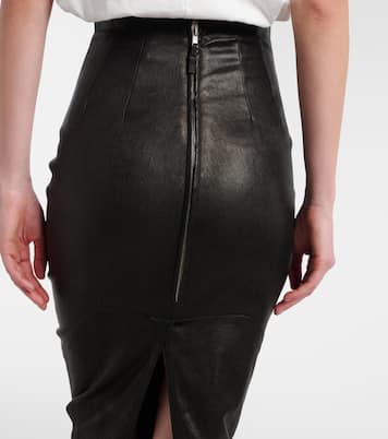 Maxirock Dirt Pillar aus Leder  | Rick Owens