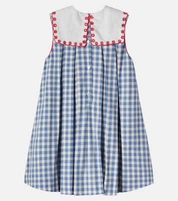 Darby gingham pleated cotton dress | Pepa London