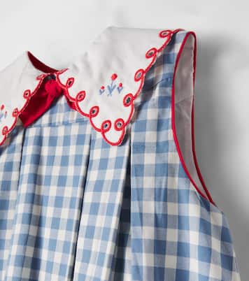 Darby gingham pleated cotton dress | Pepa London