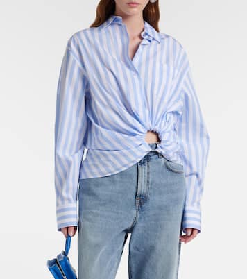 Palmizi cutout striped cotton poplin shirt | Sportmax