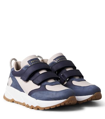 Leather-trimmed sneakers | Brunello Cucinelli Kids
