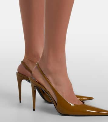 Guermantes patent leather slingback pumps | Saint Laurent